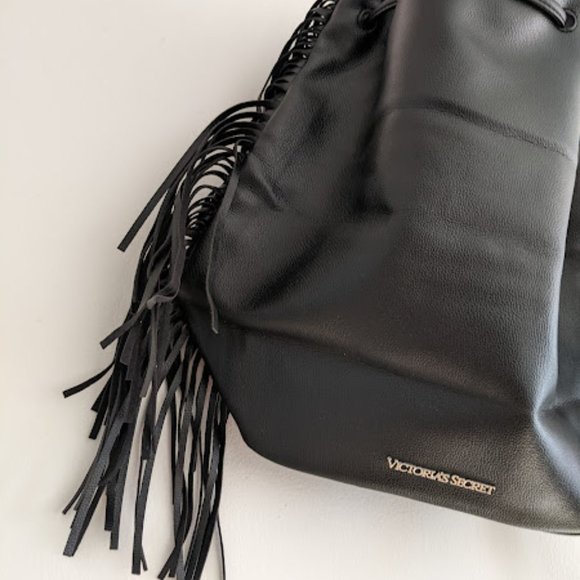 NWT Victoria's Secret Black Fringe Backpack - Picture 8 of 8
